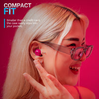 JLab GO Pop Active Noise Cancelling Bluetooth Earbuds, Charging Case, Fuchsia