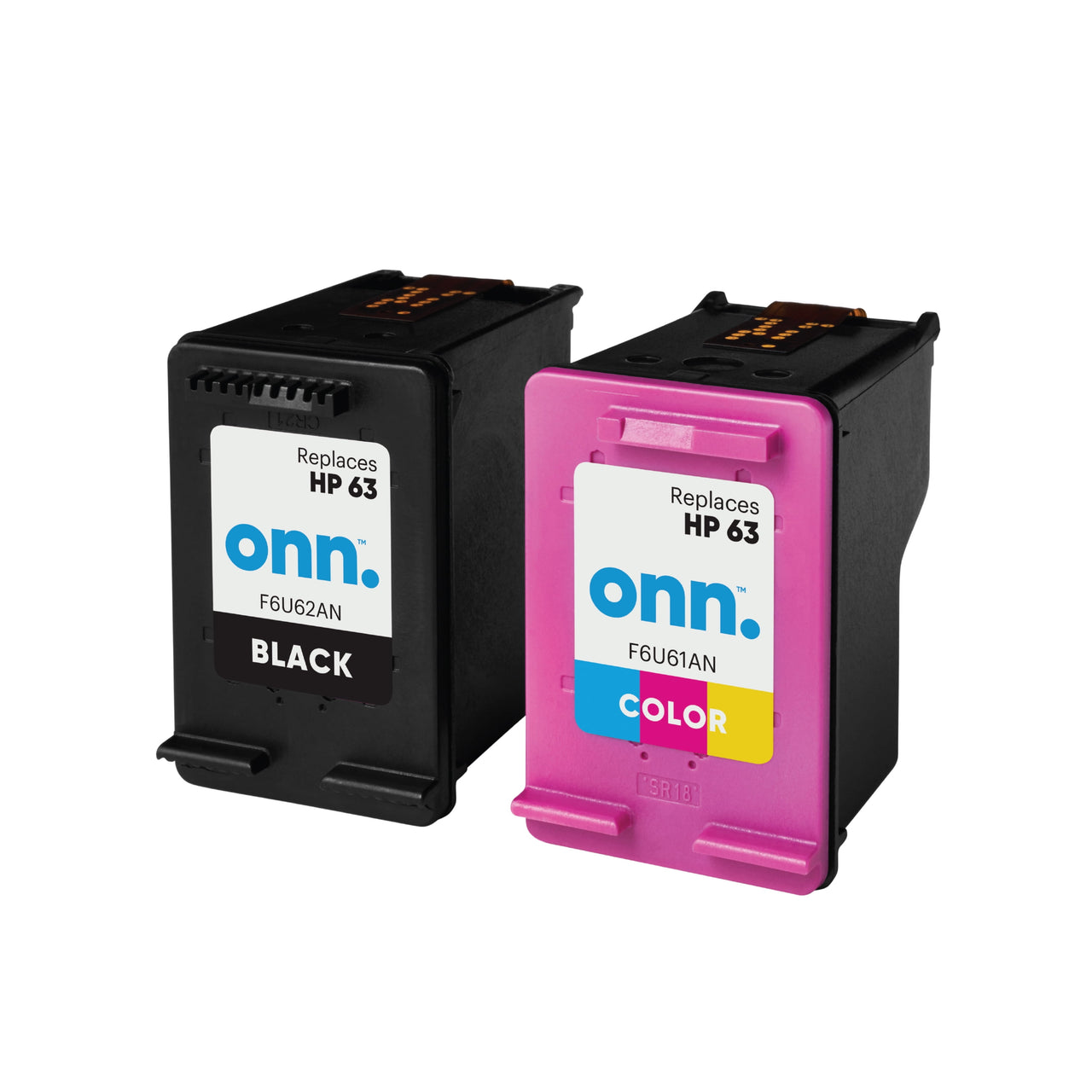 Remanufactured ONN HP 63 Black & Tri-Color Inkjet Cartridges 2-Pack