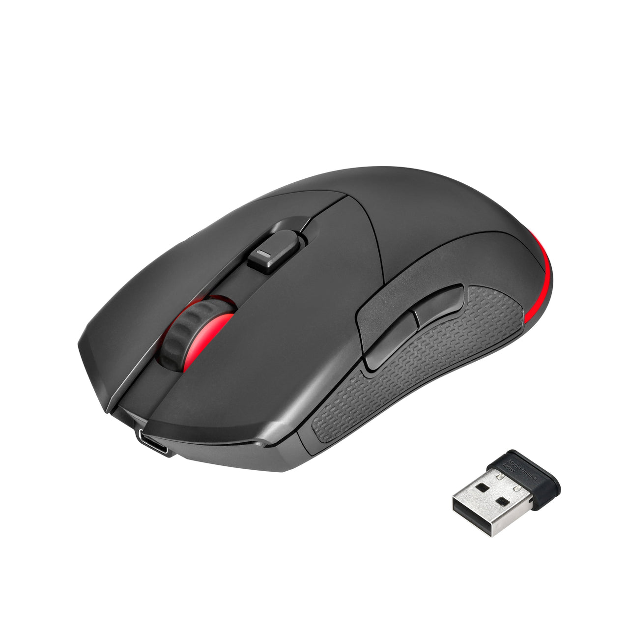 onn Rechargeable Wireless Gaming Mouse with LED Lighting, 8 Programmable Buttons