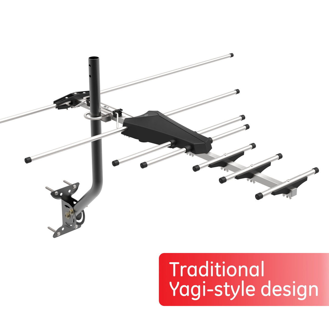 General Electric Outdoor Yagi HDTV Antenna, Long Range, UHF 1080P 4K, Black, 33685