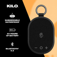 Skullcandy Kilo XT Wireless Bluetooth Speaker - IPX7 Waterproof Mini Speaker with 24 Hour Battery and True Wireless Pairing - for Outdoor, Black