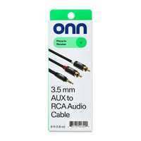 onn 6' 3.5 mm AUX to RCA Audio Cable