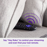Roku Voice Remote Pro (2nd Ed.) - Rechargeable TV Remote Control with Hands-free Voice Controls, Backlit Buttons, & Lost Remote Finder - Replacement Remote Compatible with All Roku TV, Players, Audio