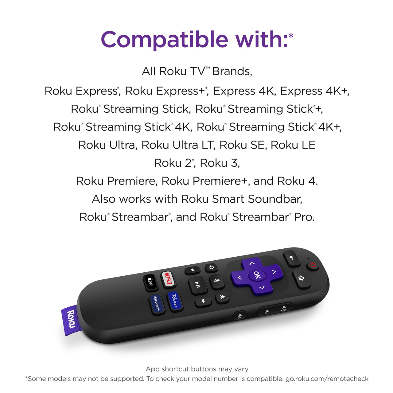Roku Voice Remote (Official) for Roku Players, Roku Audio, and Roku TV™