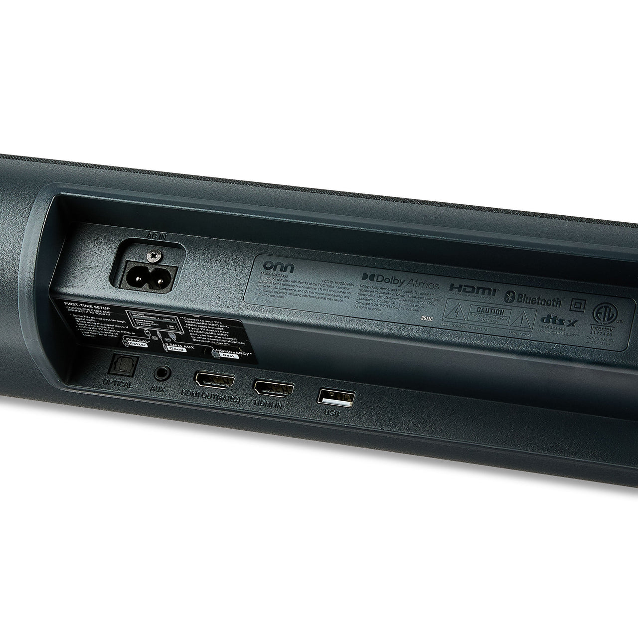 onn Bluetooth 5.1.2 Channel Surround Soundbar System with Dolby Atmos, 42", Black