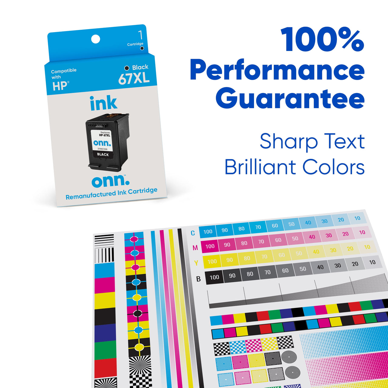Remanufactured onn. 67XL HP High-Yield Ink Cartridge, Black