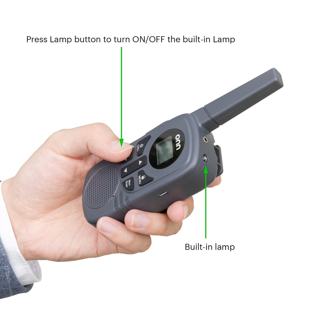 onn 23 Mile Range Walkie Talkies with Two Way Radios, LED Light and 22 FRS Channel Options, 3 Count