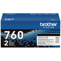 Brother Genuine High-Yield Black Printer Toner Cartridge Twin Pack TN7602PK
