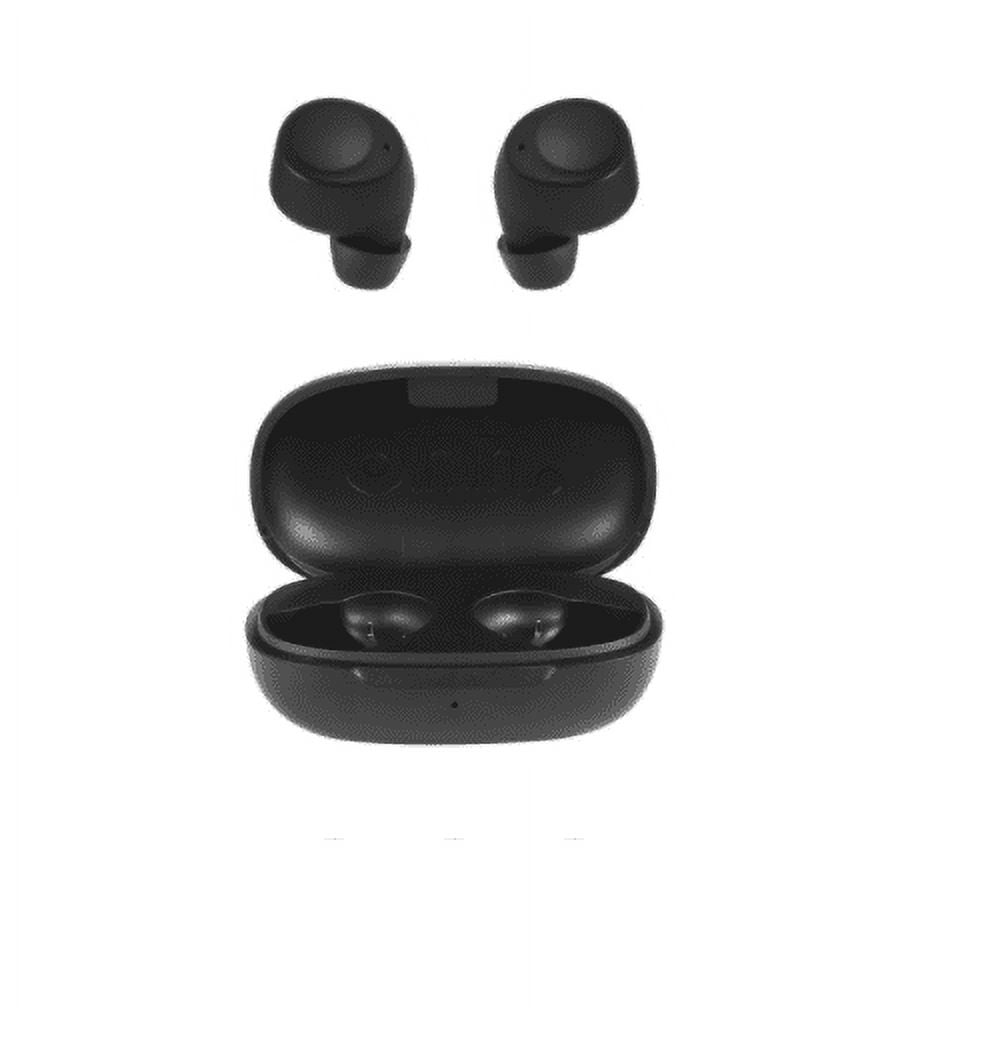 onn Bluetooth Wireless Earphones w/Charging Case and Touch Controls, Black
