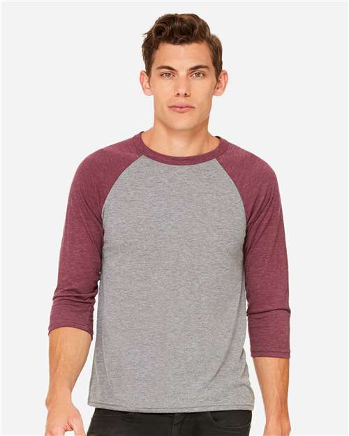 BELLA + CANVAS - Unisex Three-Quarter Sleeve Baseball Tee - 3200