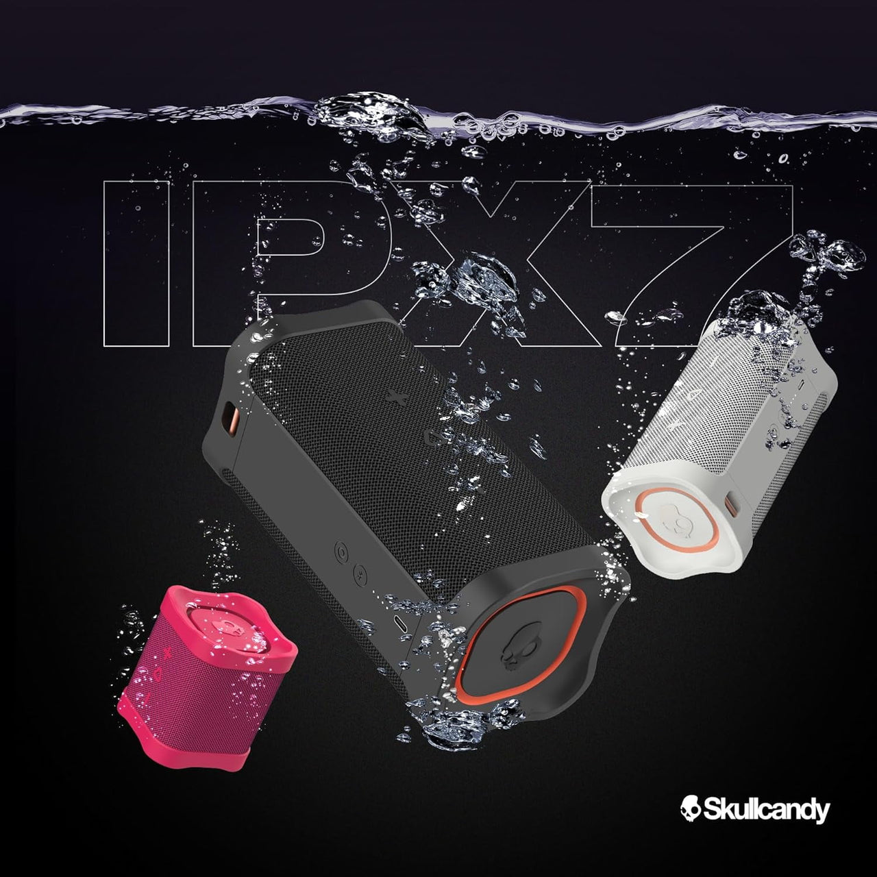 Skullcandy Terrain XT Medium Compact Wireless Speaker, IPX7 Waterproof, 14 Hour Battery