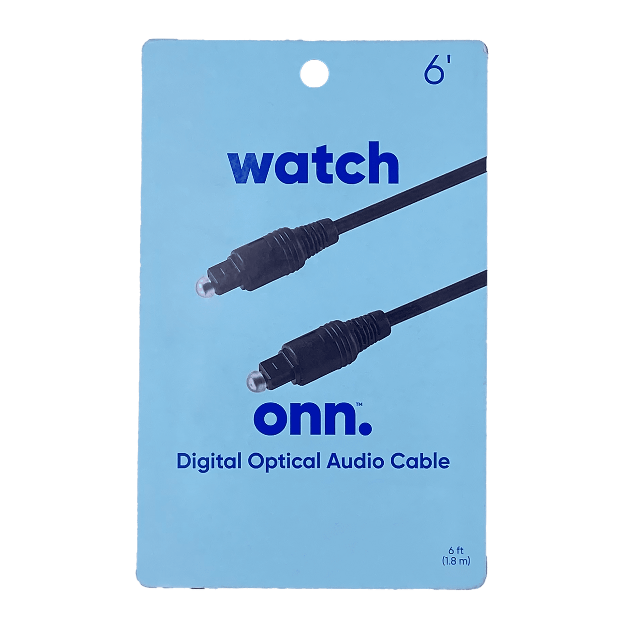 onn 6' Digital Optical Audio Cable, Black