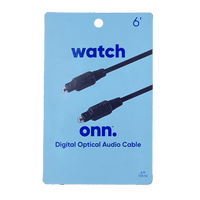 onn 6' Digital Optical Audio Cable, Black