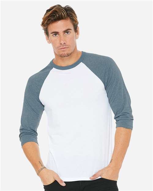BELLA + CANVAS - Unisex Three-Quarter Sleeve Baseball Tee - 3200