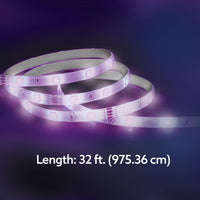 Feit Electric 32' Indoor/Covered Patio Color Changing LED Strip Light with Remote, RGB LED Plug-in