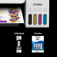 Epson 522 EcoTank Ink Ultra-high Capacity Bottle Black  (T522120-S) Works with EcoTank ET-2720, ET-2800, ET-2803, ET-2840, ET-4700, ET-4800, ET-4810