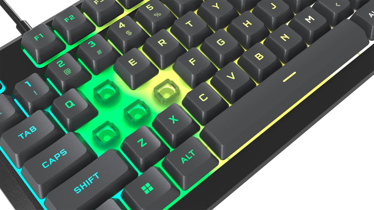 Corsair K55 CORE RGB Full Size USB Gaming Keyboard with Safety Leaflet, Black & Gray