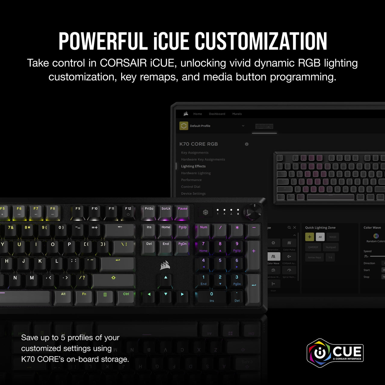 CORSAIR K70 CORE RGB USB Gaming Keyboard, Gray
