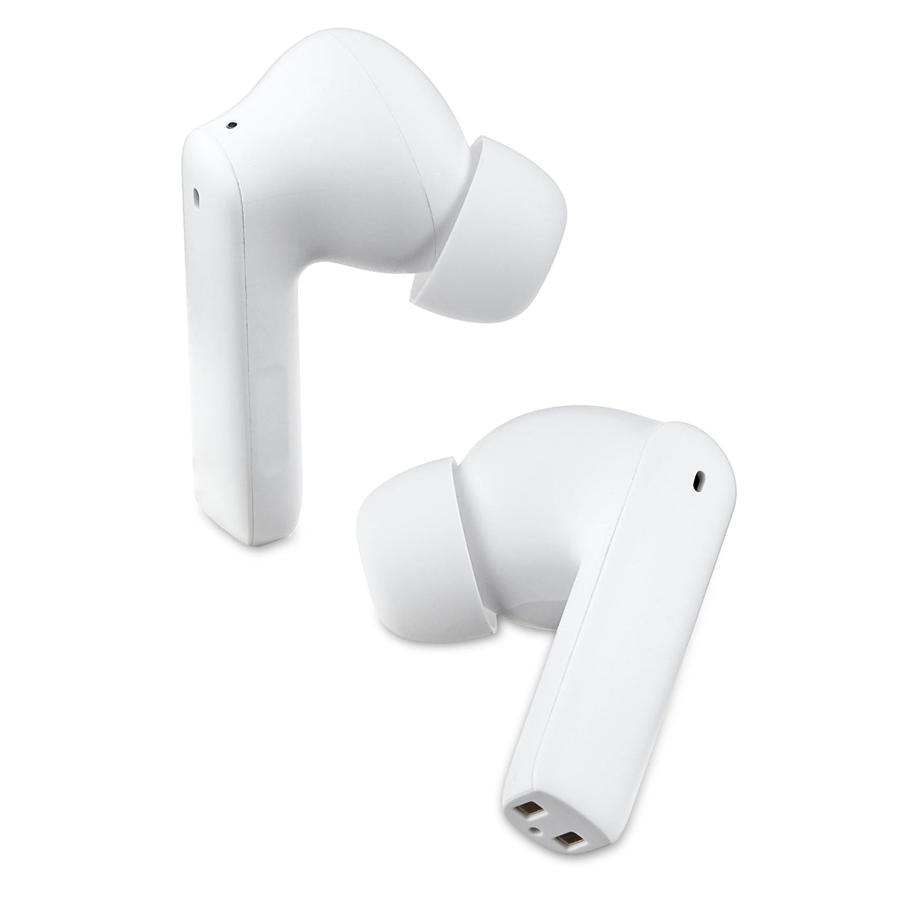 onn Bluetooth Wireless Earphones with Active Noise Canceling and Wireless Charging Case, White