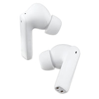 onn Bluetooth Wireless Earphones with Active Noise Canceling and Wireless Charging Case, White