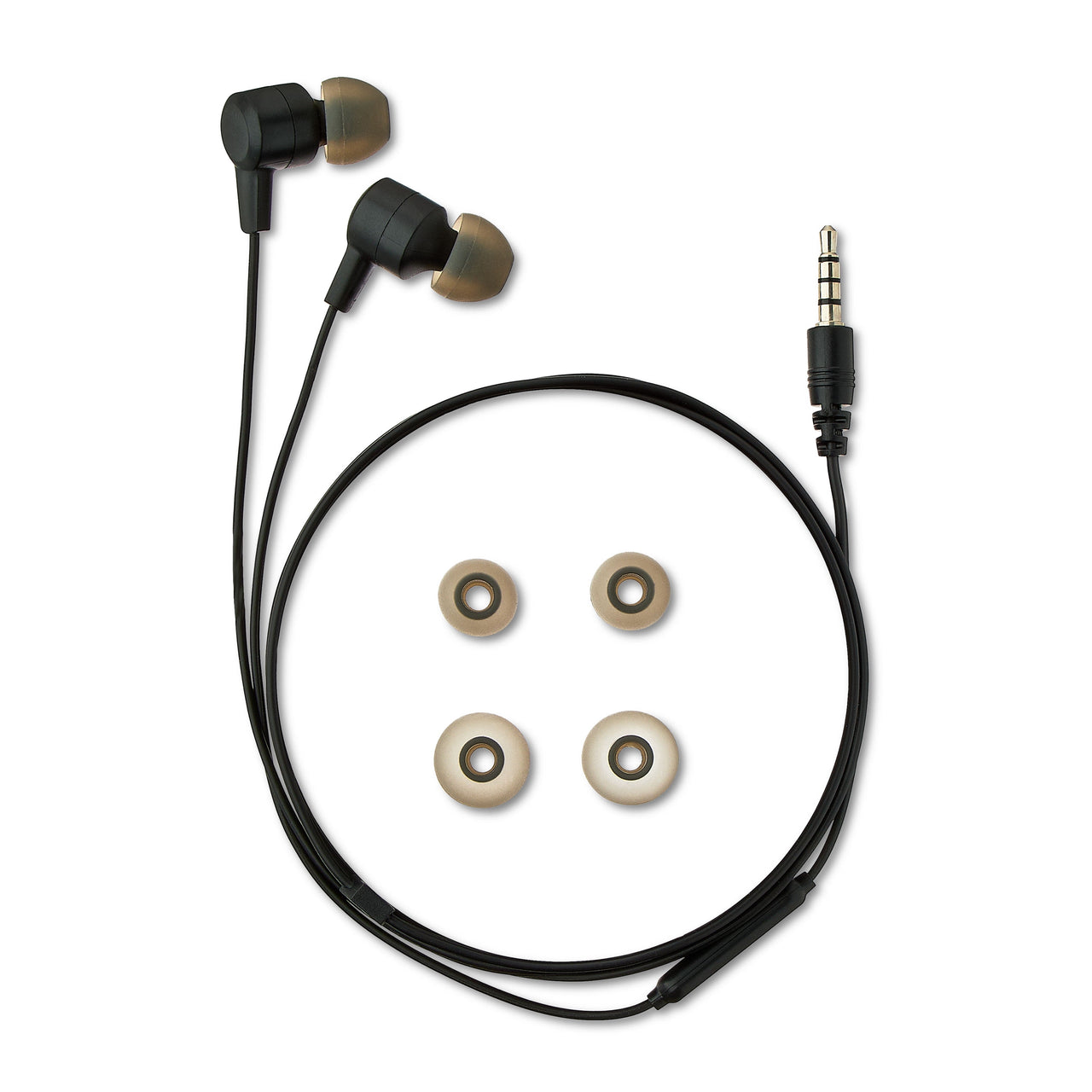 onn Wired Earphones with Mic-3.5mm jack, Black