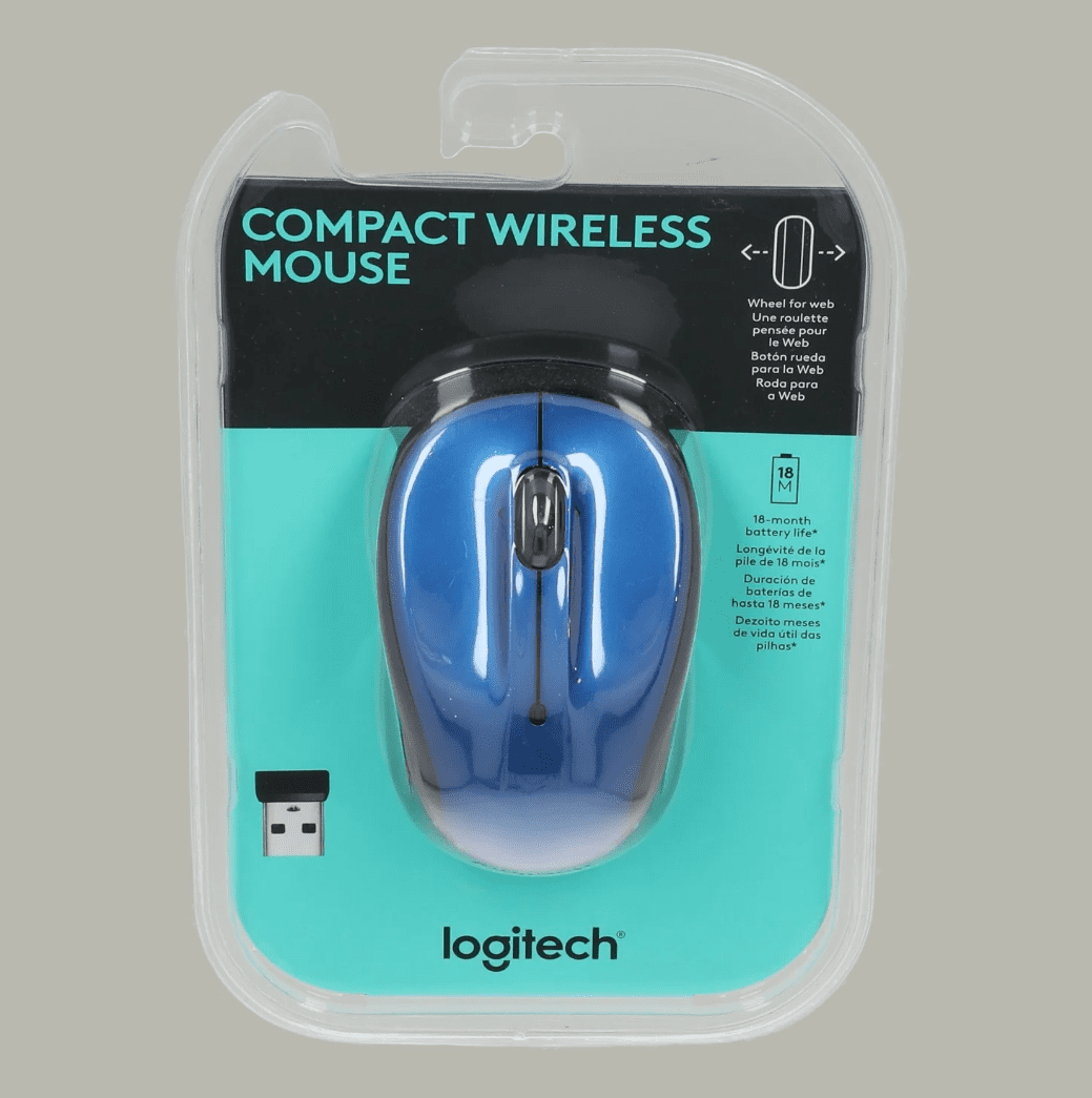 Logitech Compact Wireless Mouse, 2.4 GHz with USB Unifying Receiver, Optical Tracking, Blue, Walmart Exclusive