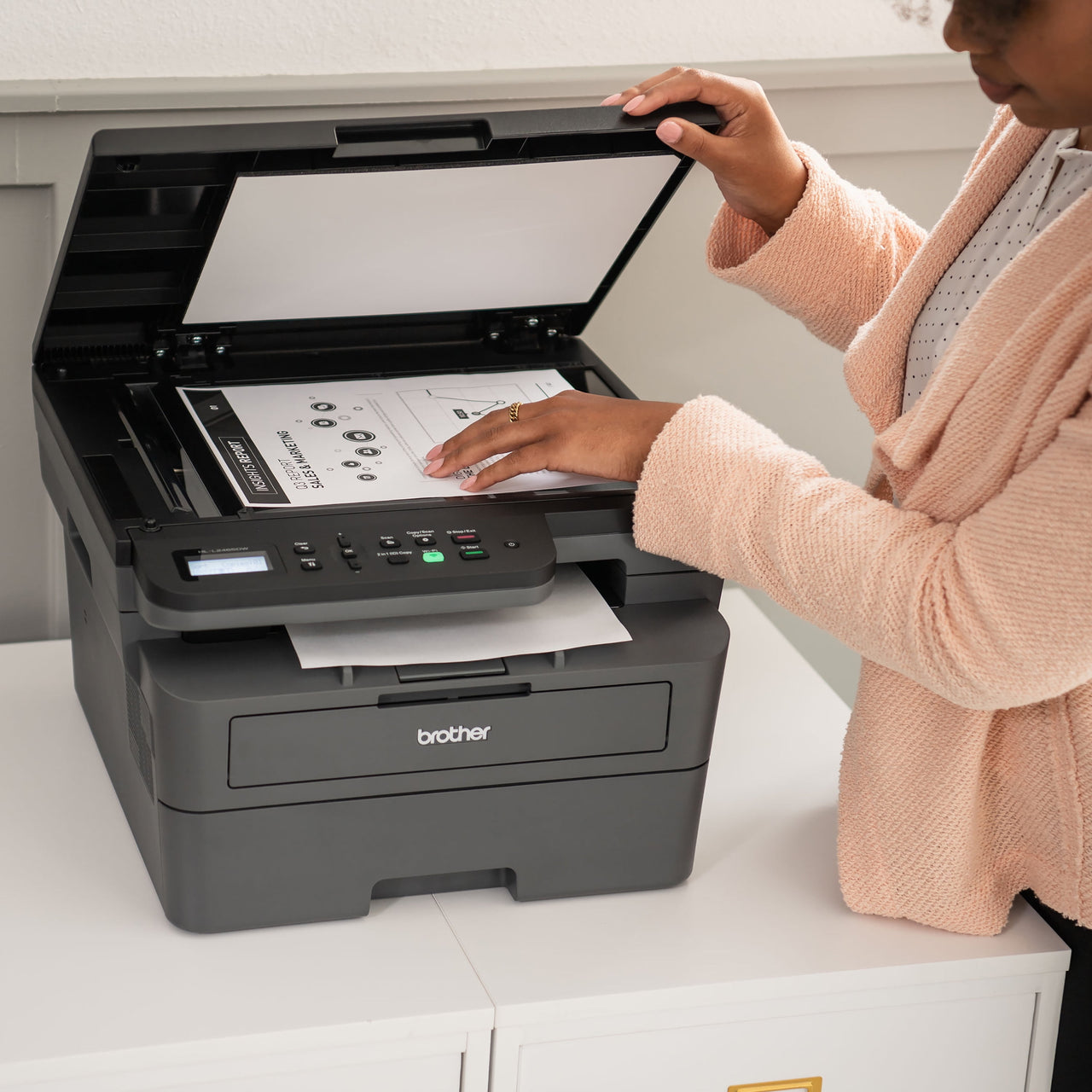 Brother Wireless HL-L2465DW Compact Monochrome Multi-Function Laser Printer with Print, Copy and Scan, Duplex and Mobile Printing