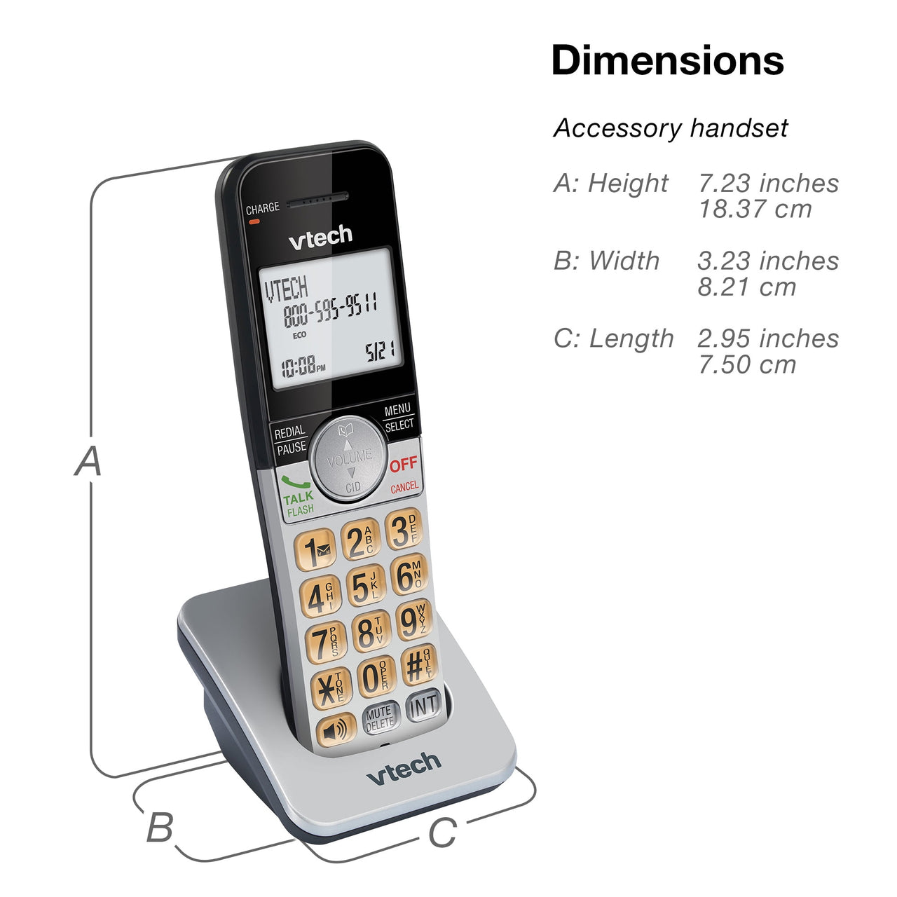 VTech CS5229-2 2 Handset Extended Range DECT 6.0 Cordless Phone with Answering System (Silver/Black)