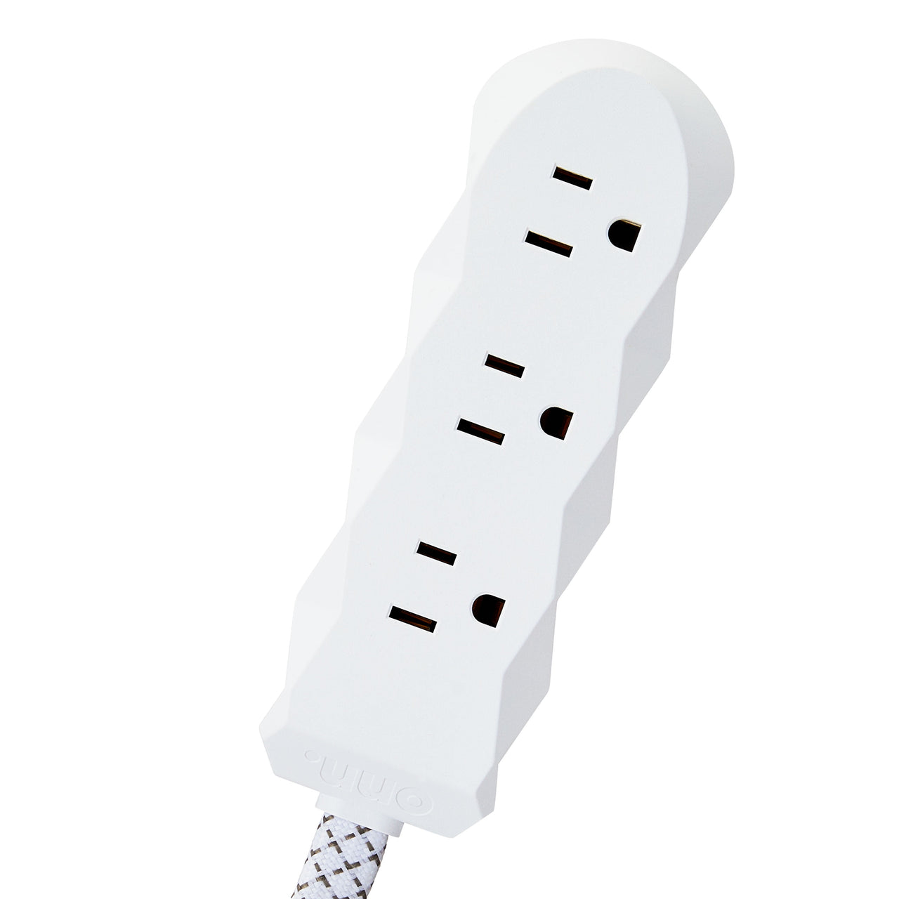onn 3-Outlet Surge Protector with 4' Power Cord, White
