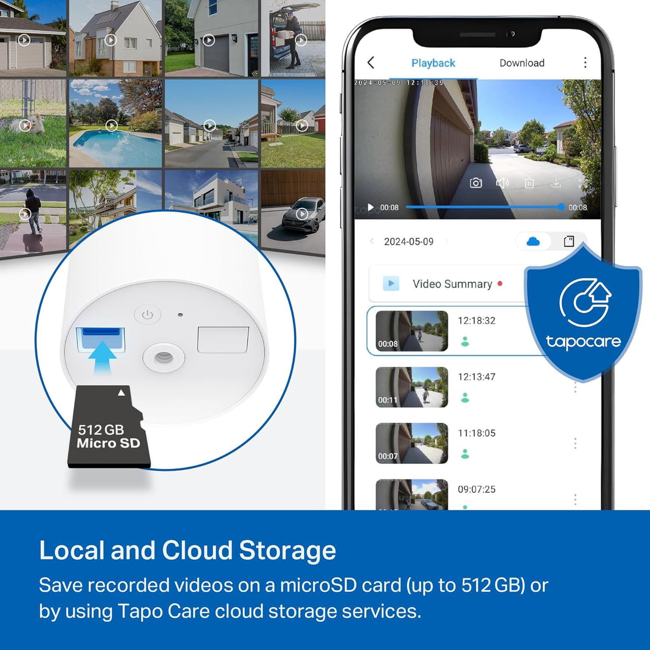 TP-Link Tapo Wireless Indoor/Outdoor 2K Security Camera, Waterproof, Rechargeable, Battery-Powered, Install Anywhere, Local or Cloud Storage - Subscription not Required, Two-Way Audio - TC82