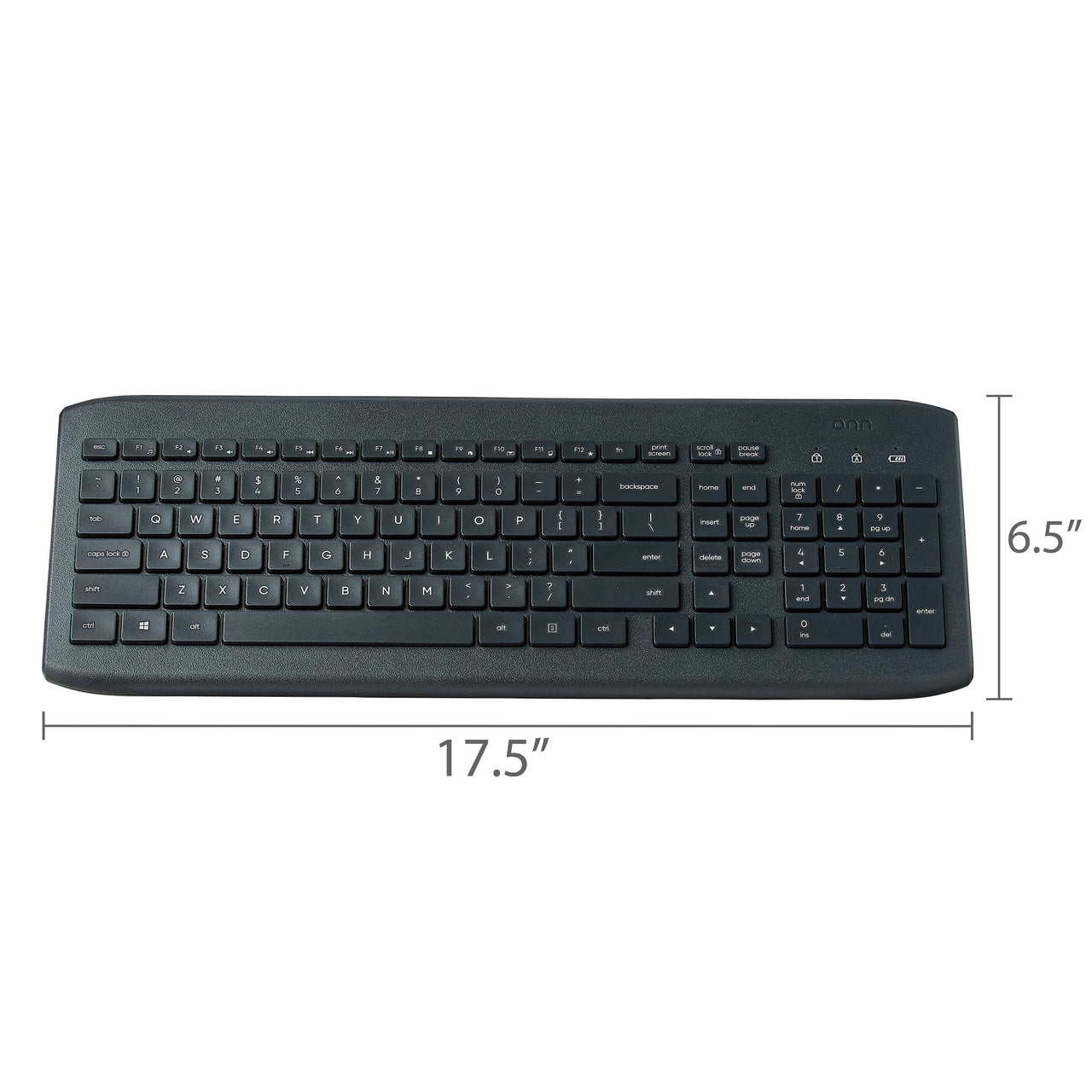 onn Wireless Keyboard & Mouse Combo, 104 Keys, Optical, USB Nano Receiver, Greystone