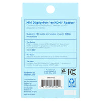 ONN. Mini DisplayPort to HDMI Female Adapter, White Color