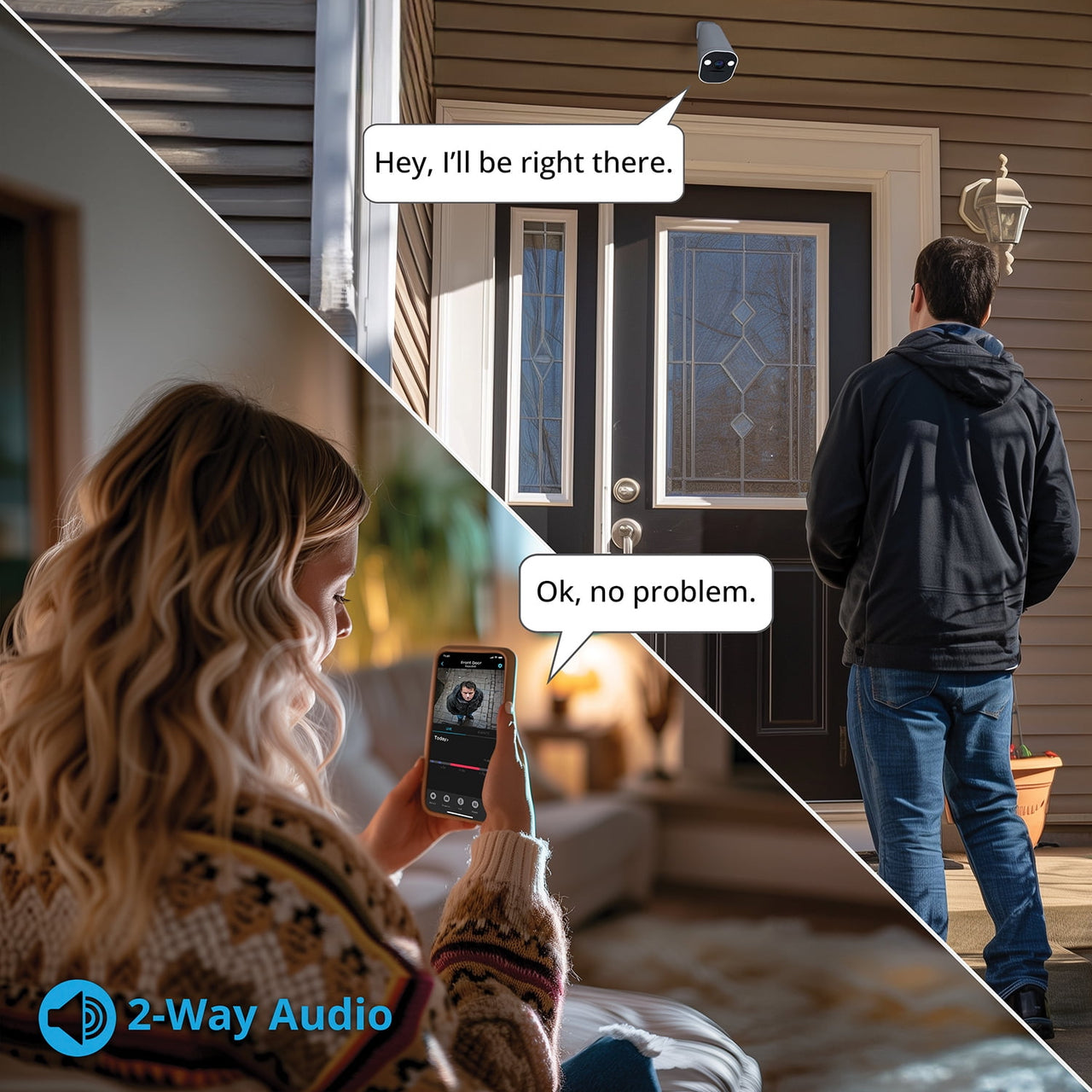 Night Owl® Wire Free (Battery) 2K Spotlight Cameras with 2-Way Audio and Audio Alerts and Siren - White