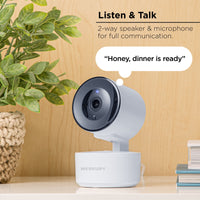 Merkury Smart Indoor Camera 1080p - Auto-Tracking Wi-Fi Security Camera, White (1-Pack)