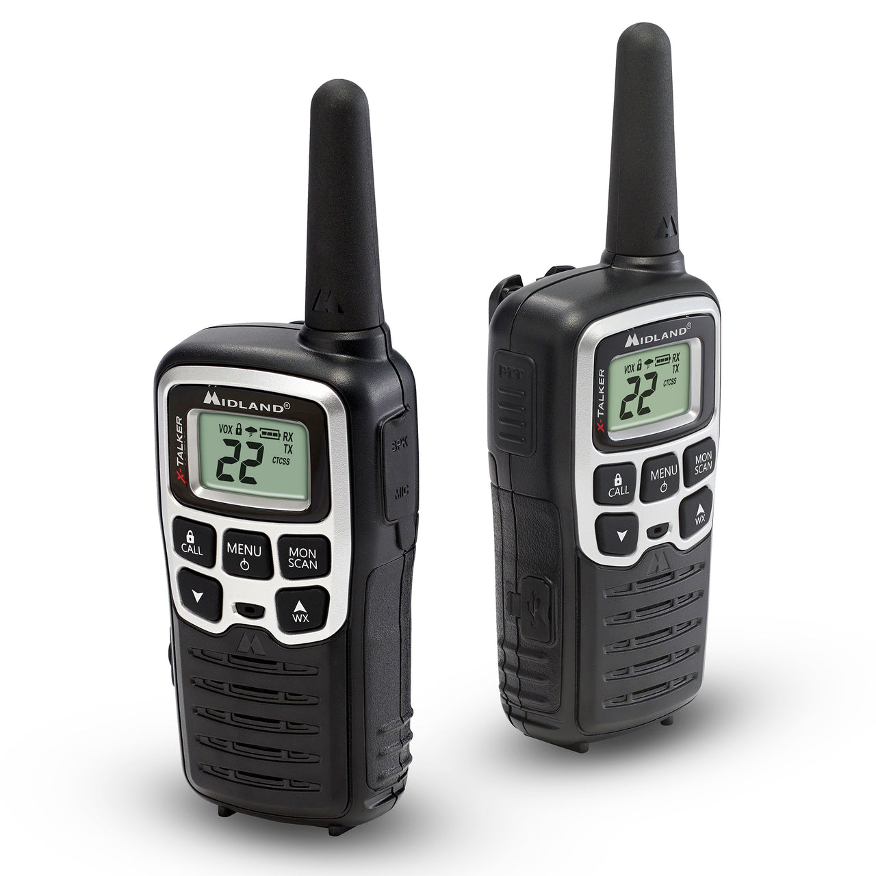 Midland  T51VP4 Two-Way Radios 2-Pk 28-mile 22-Channel, Black