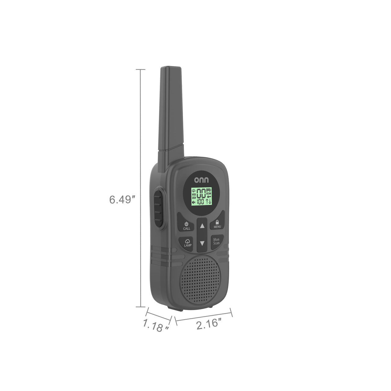 onn 23 Mile Range Walkie Talkies with Two Way Radios, LED Light and 22 FRS Channel Options, 3 Count