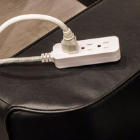 GE Pro Extension Cord with Surge Protection, 250J, White/Gray, 8ft. – 38433