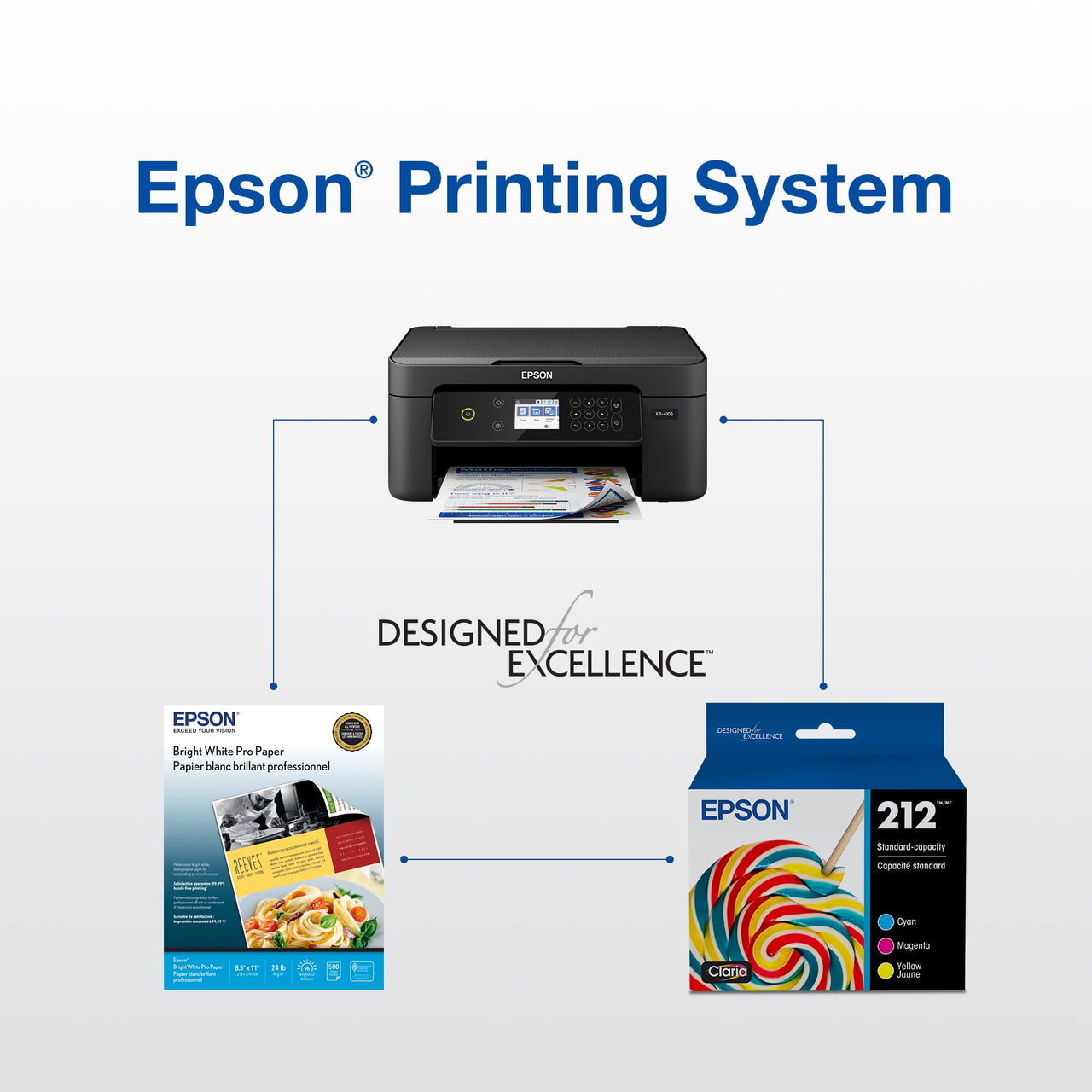 Epson 212 Standard-capacity Black Ink Cartridge compatible with XP4105 & WF2850