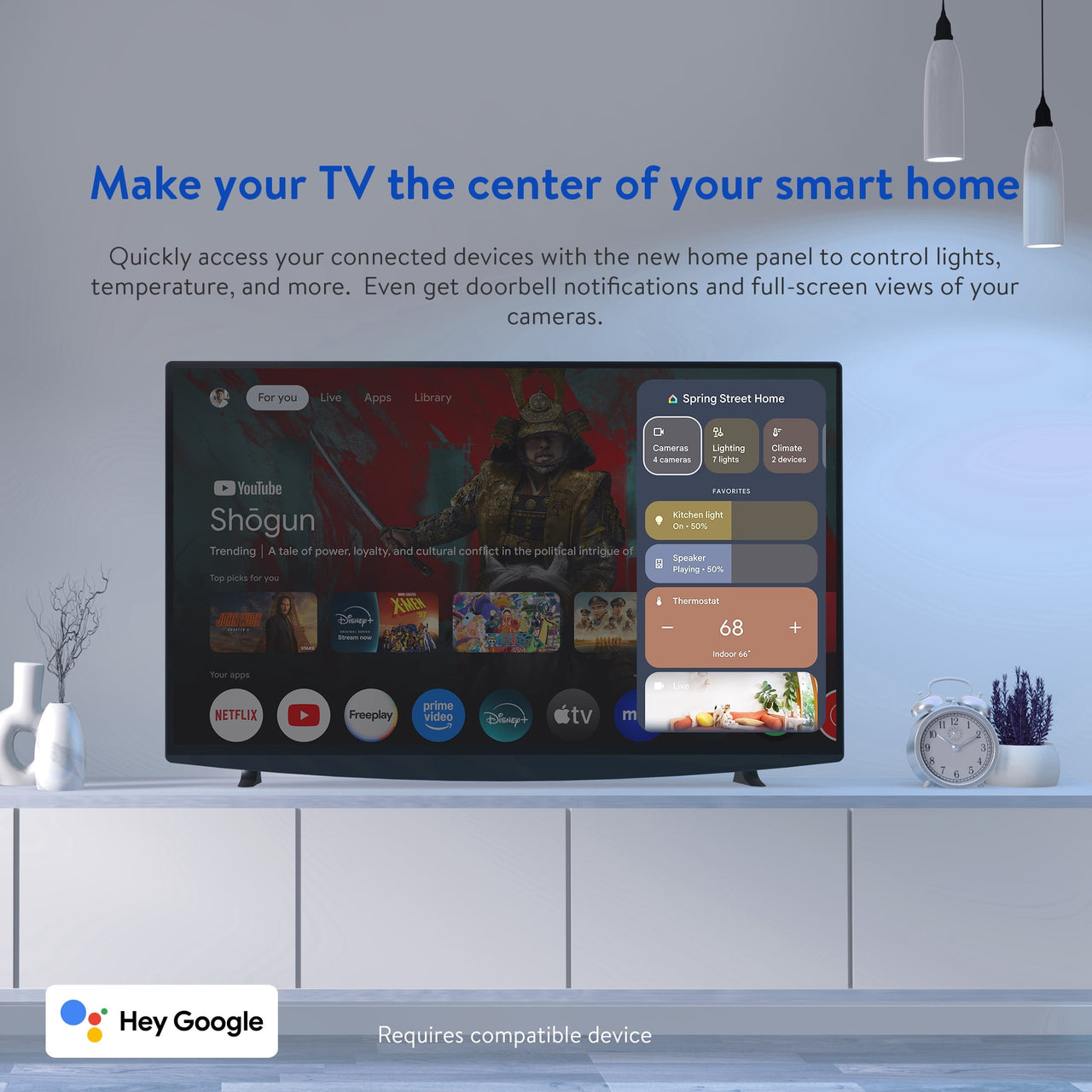 onn 4K Pro Streaming Device, Google TV with Gemini* - Ultra-fast Streaming, Stunning 4K UHD, 32GB Storage, 3GB RAM, Dolby Vision & Atmos, Find My Remote with Backlight, Ethernet Port
