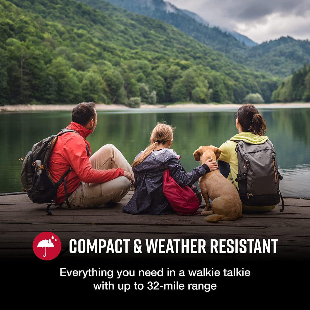 Cobra RX385 Two-Way Radios (Pair) Rugged and Water Resistant Walkie Talkies, up to 32 mile Extended Range & 40 Channels, NOAA Weather Chanels and Weather Alerts