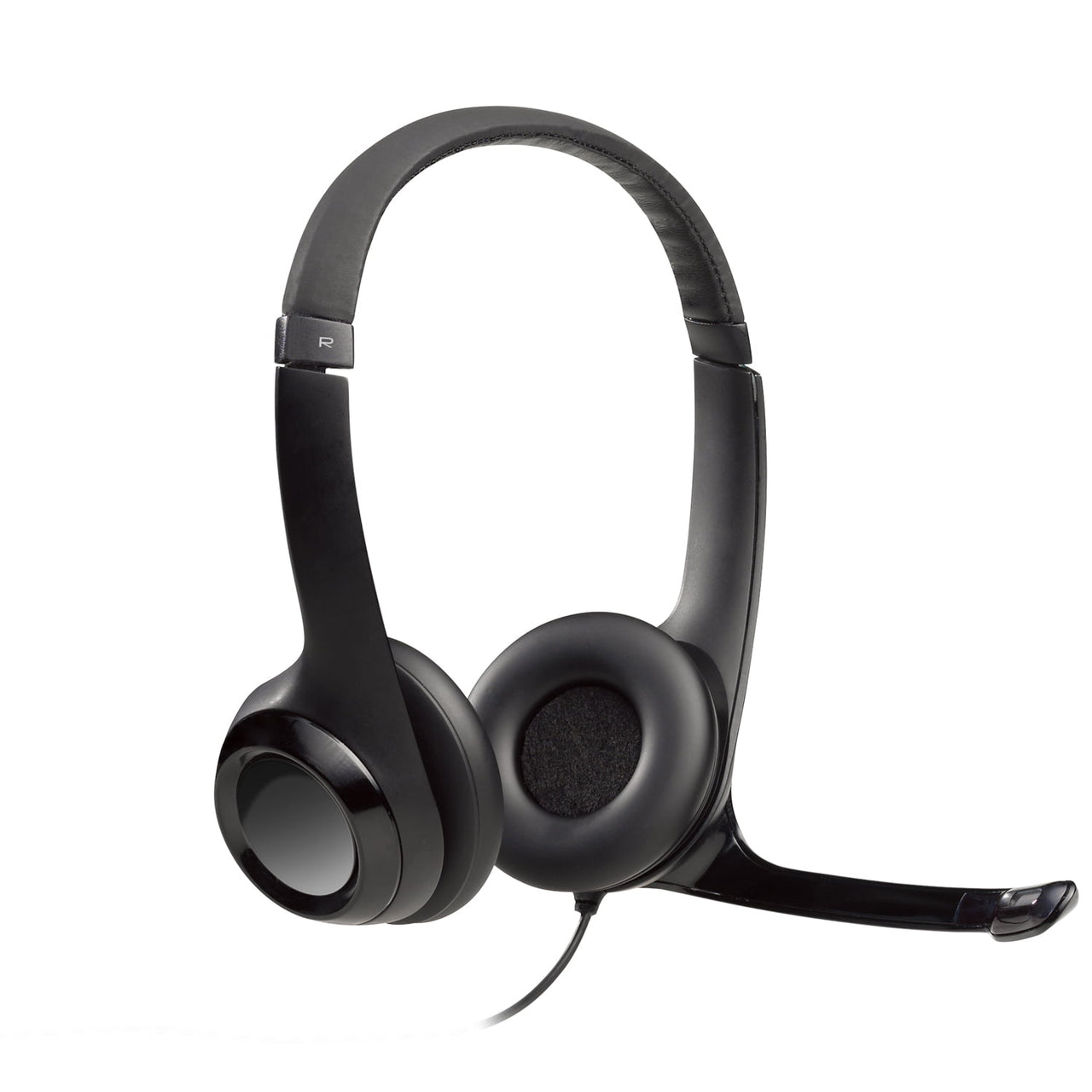 Logitech H390 Wired USB Headset, Stereo Headphones with Noise-Cancelling Microphone, USB, In-Line Controls, PC/Mac/Laptop, Black (981-000310)