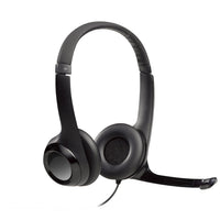 Logitech H390 Wired USB Headset, Stereo Headphones with Noise-Cancelling Microphone, USB, In-Line Controls, PC/Mac/Laptop, Black (981-000310)