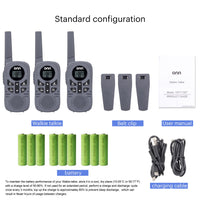 onn 23 Mile Range Walkie Talkies with Two Way Radios, LED Light and 22 FRS Channel Options, 3 Count