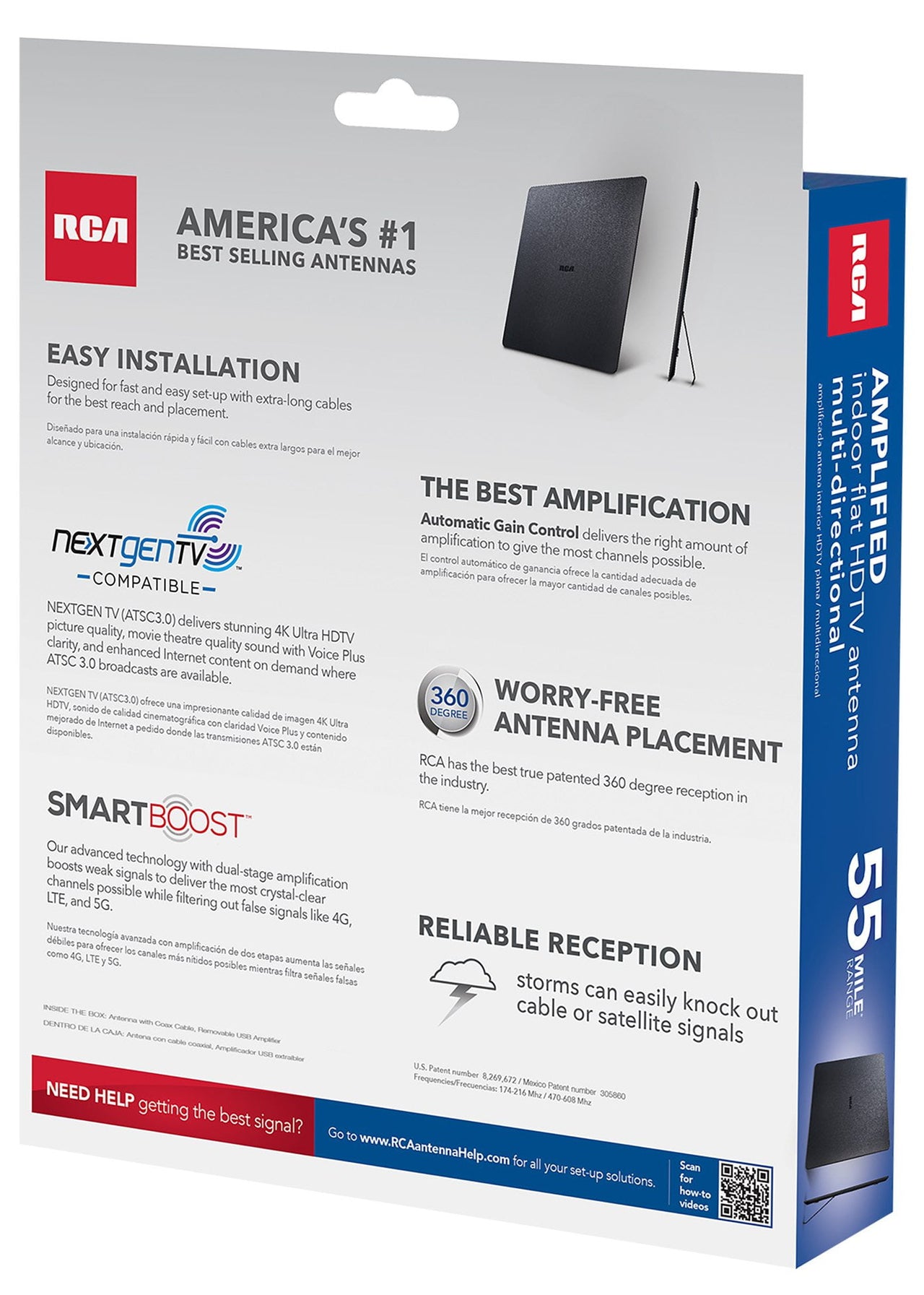 RCA Amplified Indoor Flat HDTV Antenna - Multi-Directional
