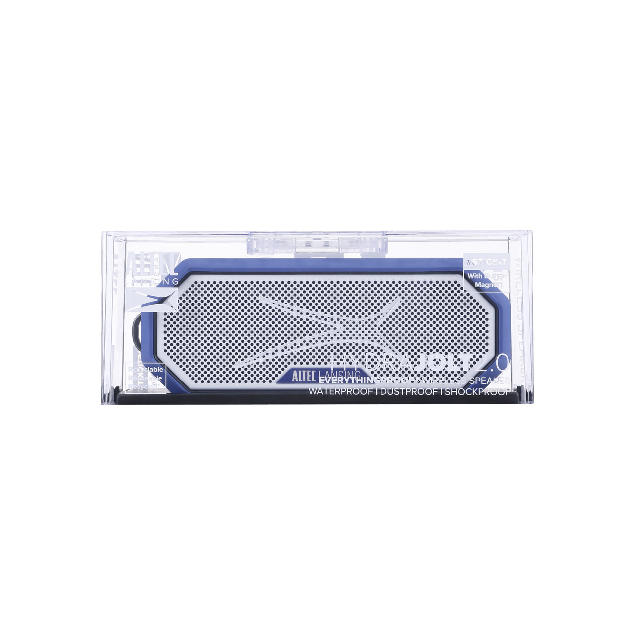 Altec Lansing Hydra Jolt 2.0 Everything Proof Wireless Magnetic Portable Bluetooth Speaker, Periwinkle Blue White, IMW1202-PERIWT