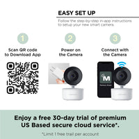 Merkury Smart Indoor Camera 1080p - Auto-Tracking Wi-Fi Security Camera, White (1-Pack)