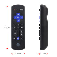 GE Roku TV Direct Replacement TV Remote Control in Black, 66814