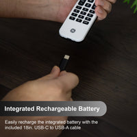 GE Universal Remote Control, 4 Device, Backlit, Rechargeable, Artic White, 80984