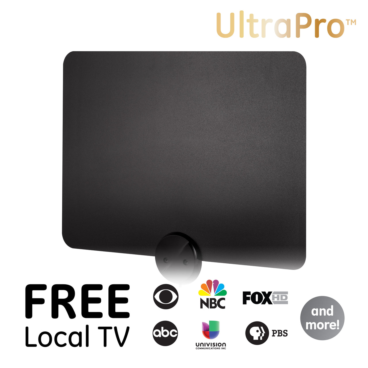 GE Amplified Indoor HDTV Antenna, 55-mile Range, VHF 1080P 4K, Black, 48862