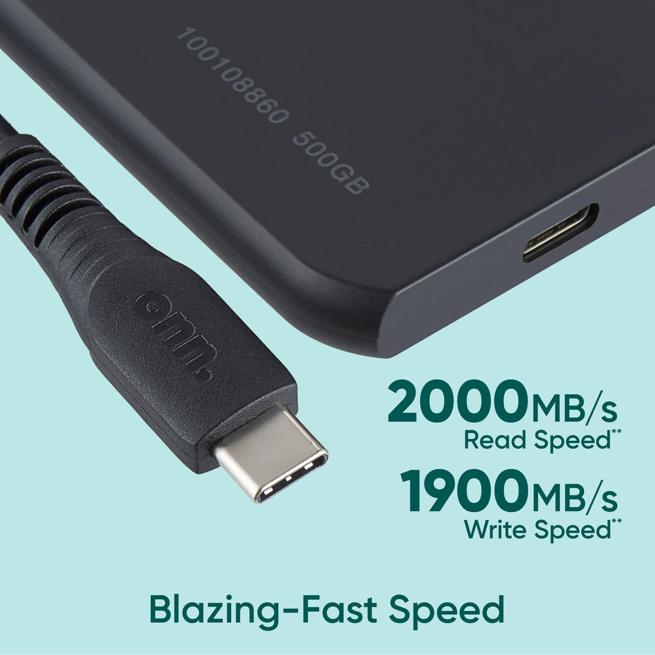 onn 500 GB Ultra-Fast External Portable Solid-State Drive
